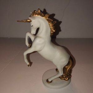 Vintage 1983 Aldon Porcelain Bisque Unicorn 8” Tall